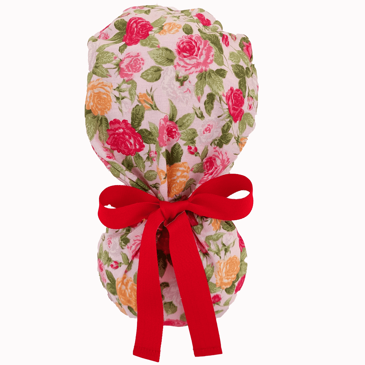 Ponytail Scrub Cap - Roses Surgical Cap For Nurses