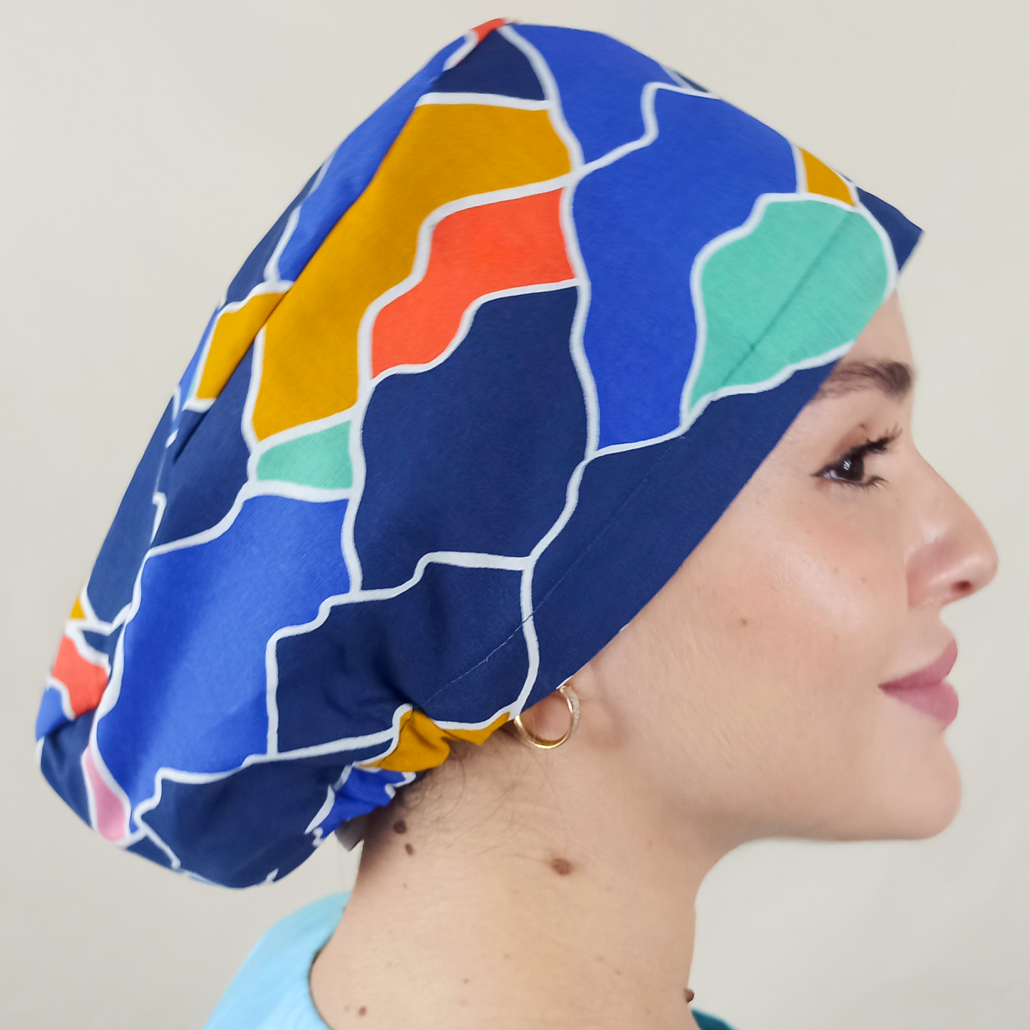 Custom name scrub cap for women satin inside