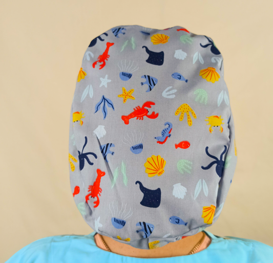 Custom name scrub cap for women satin inside