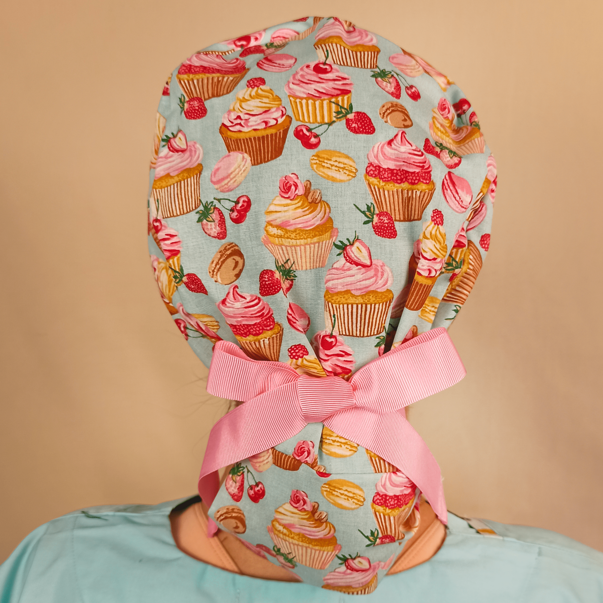 Cupcakes Ponytail Scrub Cap - Surgical Cap for Women