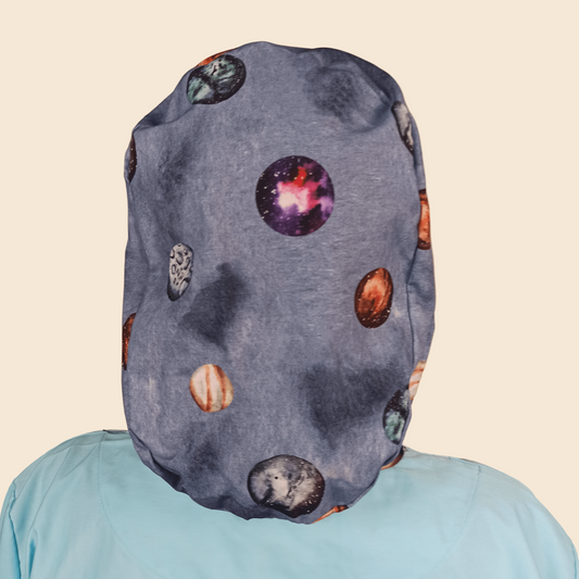 planets scrub cap for women with satin lining