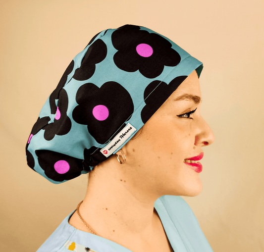 Scrub Cap Floral Daisies Surgical Cap Women Euro Hat For Nurses