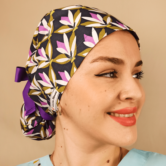 Waterlilly flowers scrub cap purple blue