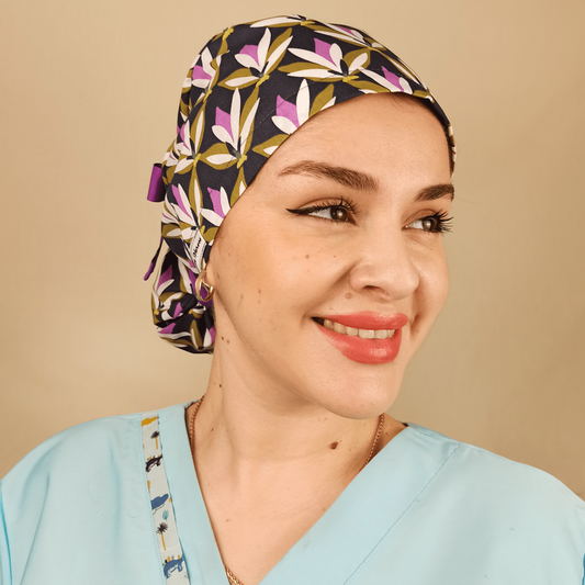 Waterlilly flowers scrub cap purple blue