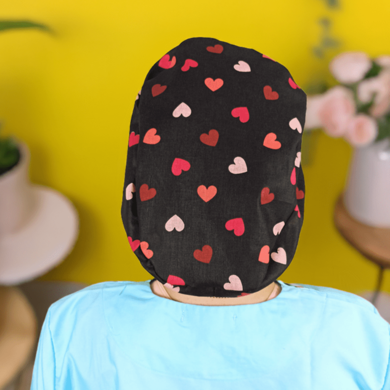 Red Pink Hearts Scrub Cap Satin Lined Custom