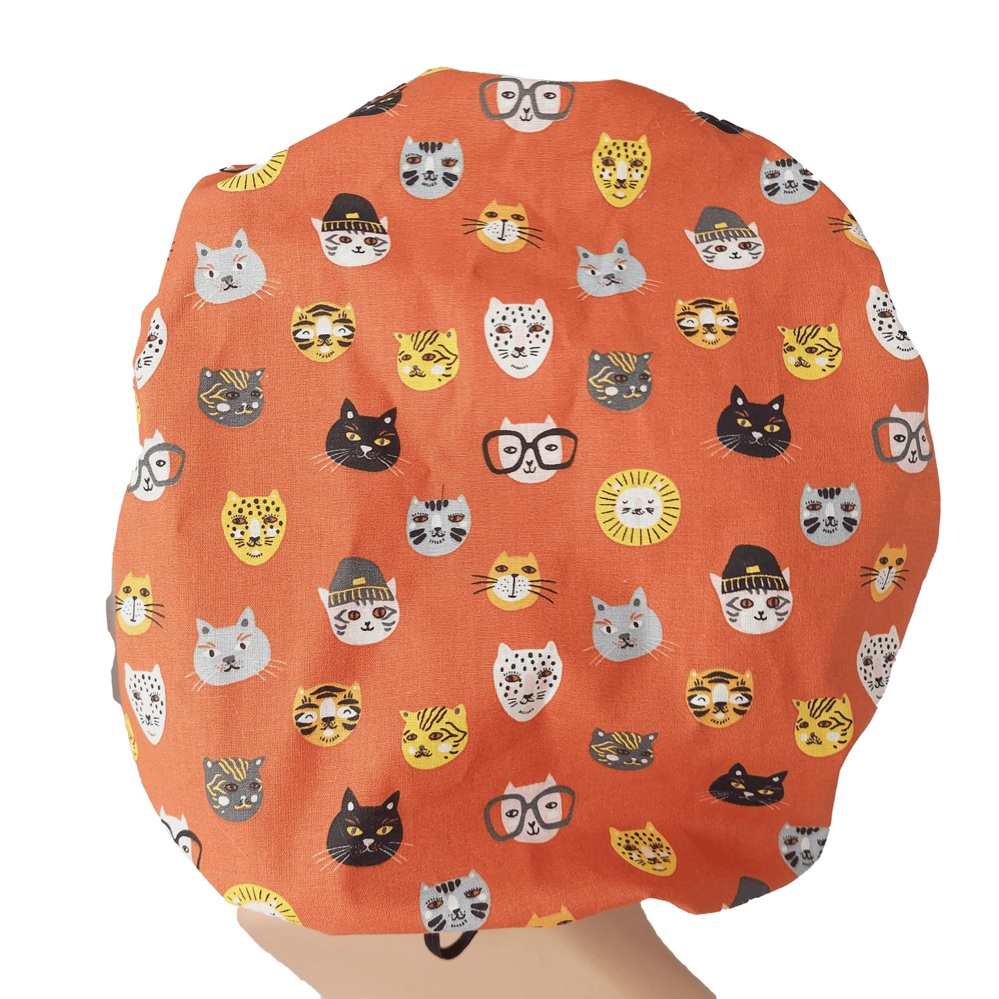 Bouffant Hat with Kitties - [scrub_hat]-[scrub_cap_for_women]-[surgical_cap]