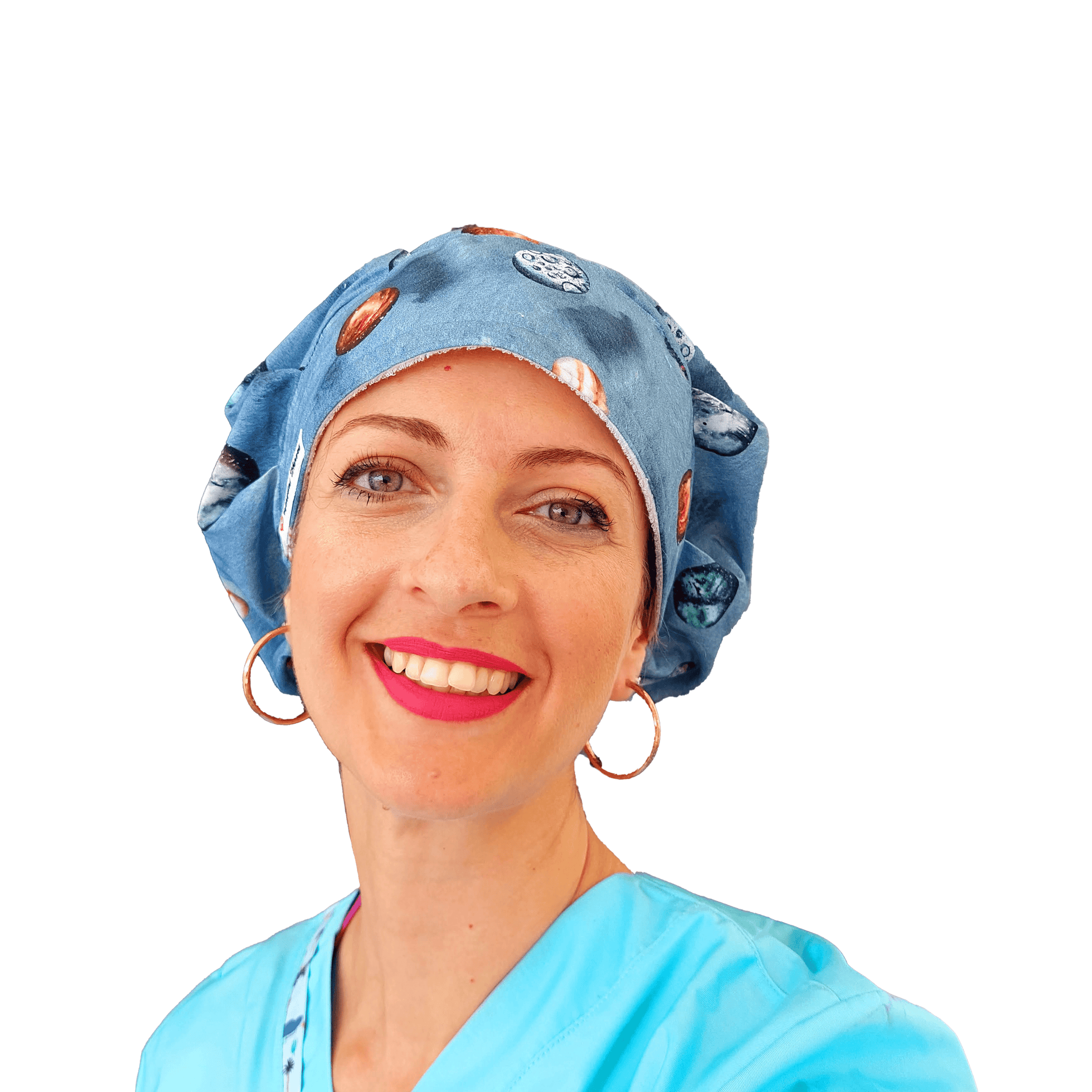 Scrub Hat Bouffant with Planets Venus Moon Mars Jupiter Mercury