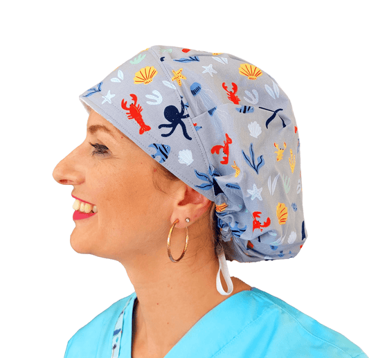 Scrub Caps SeaWorld, Scrub Hat Bouffant Lobster 