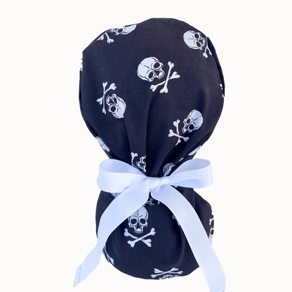 Skull  Scrub Cap, Ponytail 
