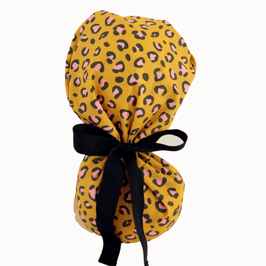 Surgical Scrub Cap Leopard Print Ponytail Scrub Cap for Nurses and Doctors