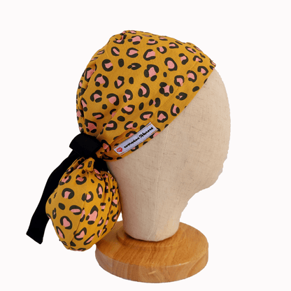 Surgical Scrub Cap Leopard Print Ponytail Scrub Cap for Nurses and Doctors