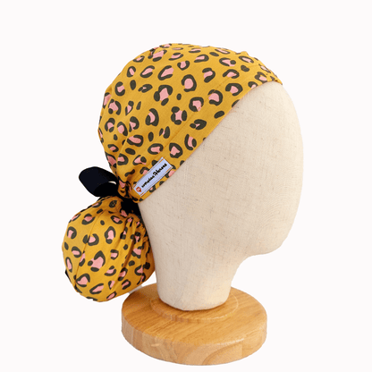 Surgical Scrub Cap Leopard Print Ponytail Scrub Cap for Nurses and Doctors