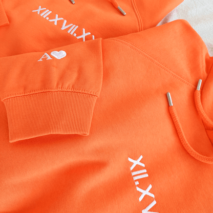 Roman Numeral Hoodie-Anniversary Gift- Personalized Date Embroidery Hoodie - [scrub_hat]-[scrub_cap_for_women]-[surgical_cap]