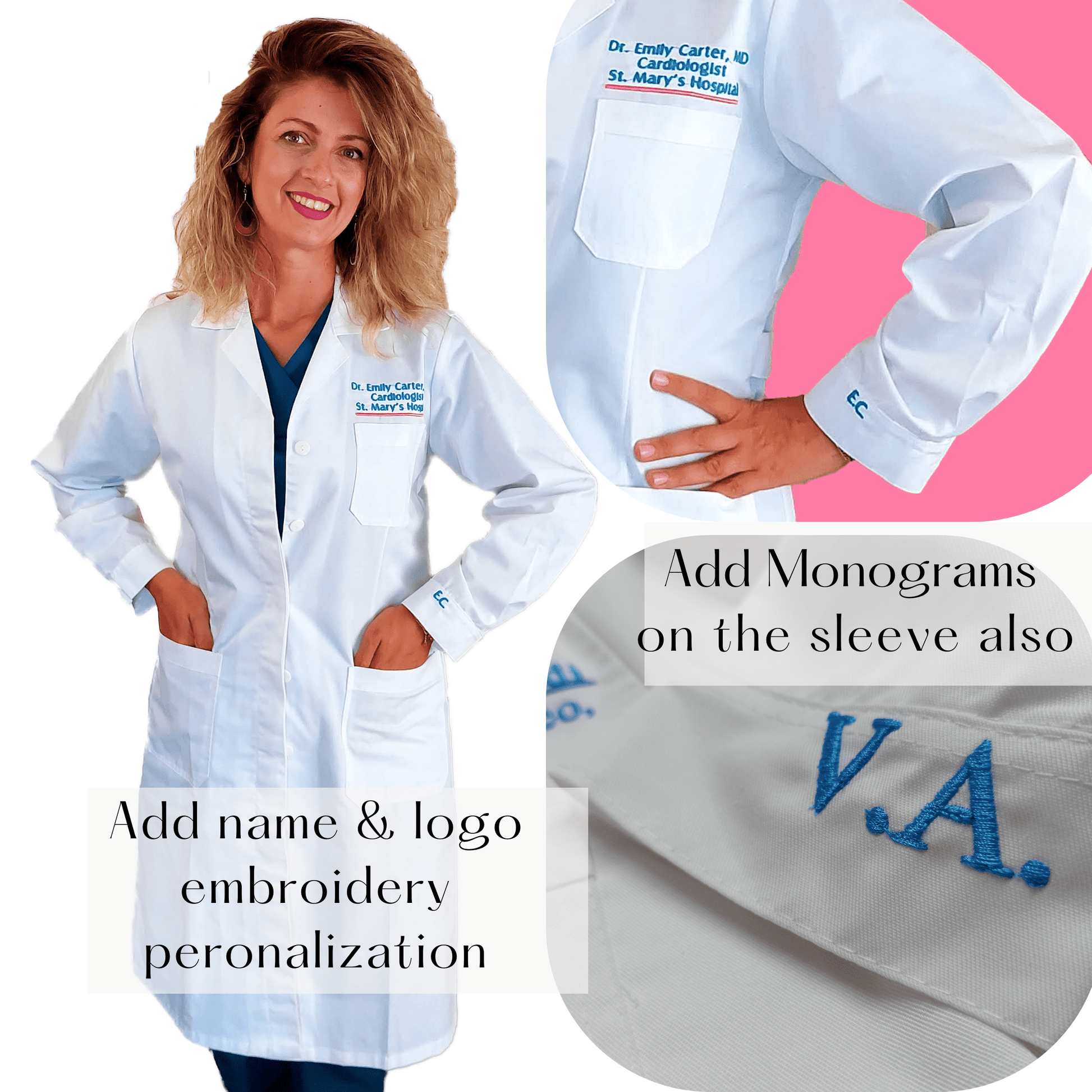Custom Lab Coat 4-5 Days Free Shipping - [scrub_hat]-[scrub_cap_for_women]-[surgical_cap]