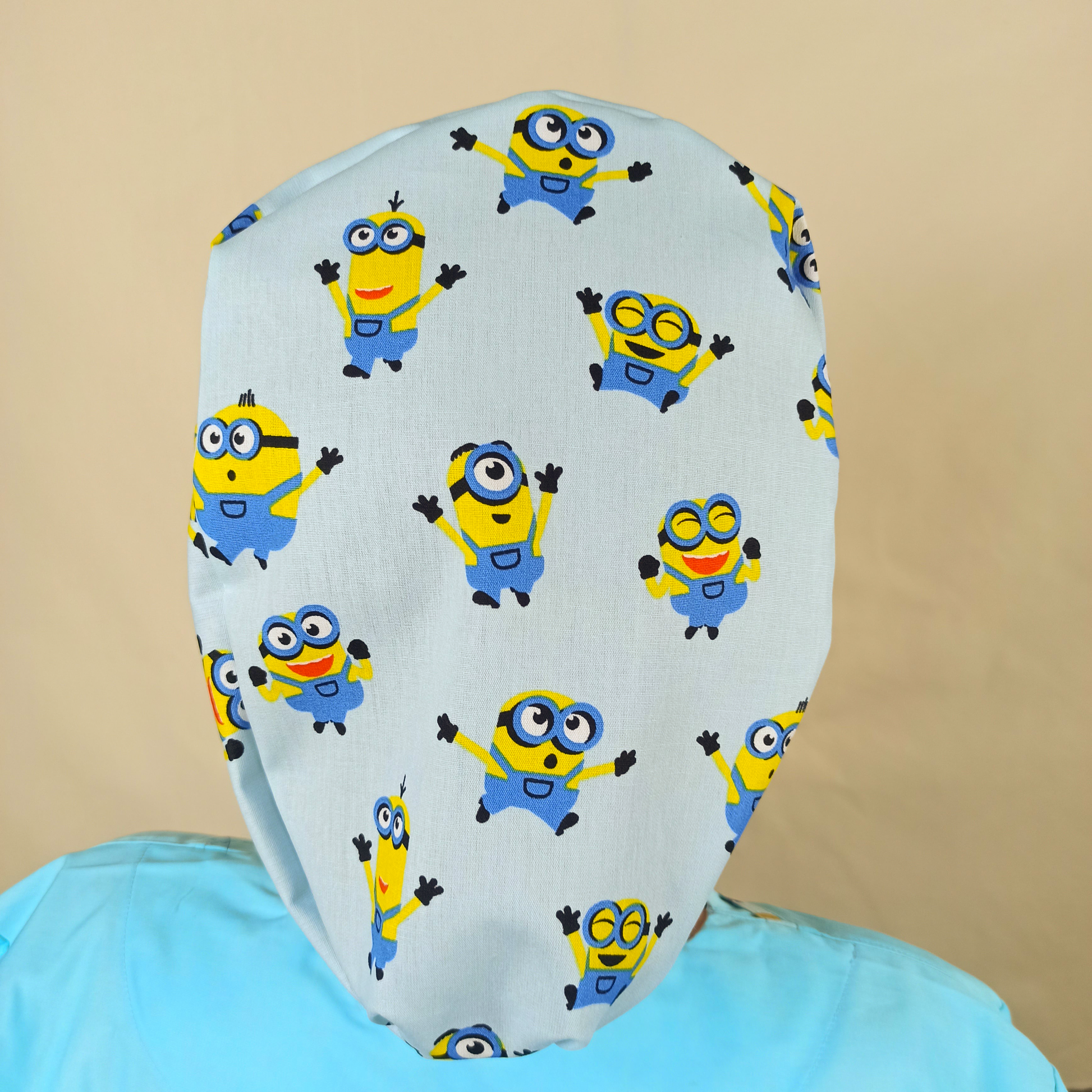 Cartoon Scrub Cap Yellow Friends- satin & Name Personalization Option - [scrub_hat]-[scrub_cap_for_women]-[surgical_cap]