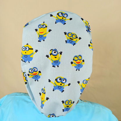 Cartoon Scrub Cap Yellow Friends- satin & Name Personalization Option - [scrub_hat]-[scrub_cap_for_women]-[surgical_cap]
