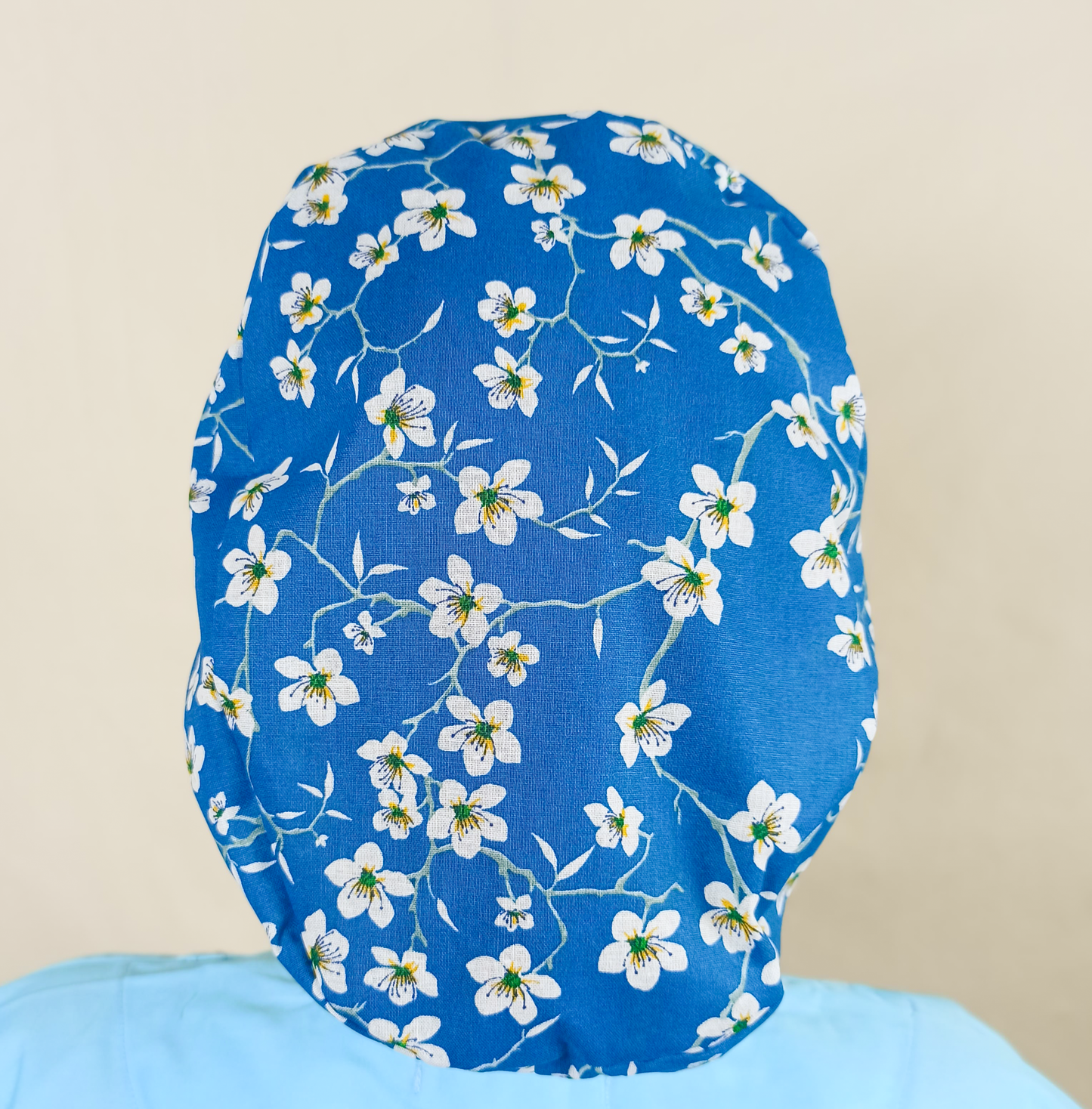 Almond Blossom-Medical Scrub Hats-Custom With Satin And Name Embroidery - [scrub_hat]-[scrub_cap_for_women]-[surgical_cap]
