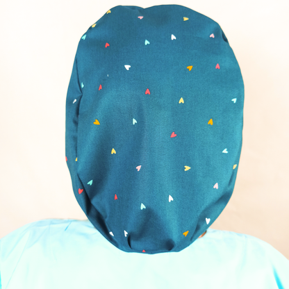 Cute Surgical Hats- The Colorful Hearts-Scrub Caps-Satin Lined-Personalized Nurse Caps with Name Embroidery - [scrub_hat]-[scrub_cap_for_women]-[surgical_cap]