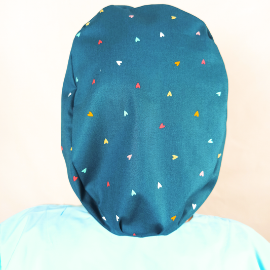 Cute Surgical Hats- The Colorful Hearts-Scrub Caps-Satin Lined-Personalized Nurse Caps with Name Embroidery - [scrub_hat]-[scrub_cap_for_women]-[surgical_cap]