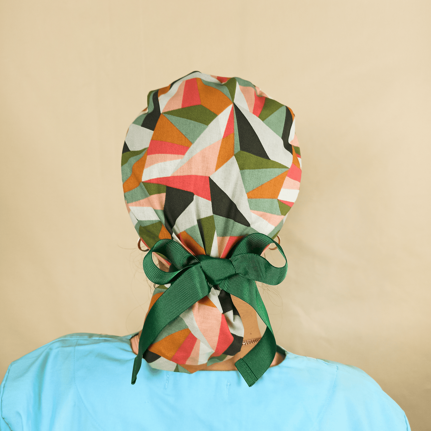 Custom Scrub Cap Abstract-Ponytail Surgical Hat For Nurse & Doctor -Satin Lined - [scrub_hat]-[scrub_cap_for_women]-[surgical_cap]