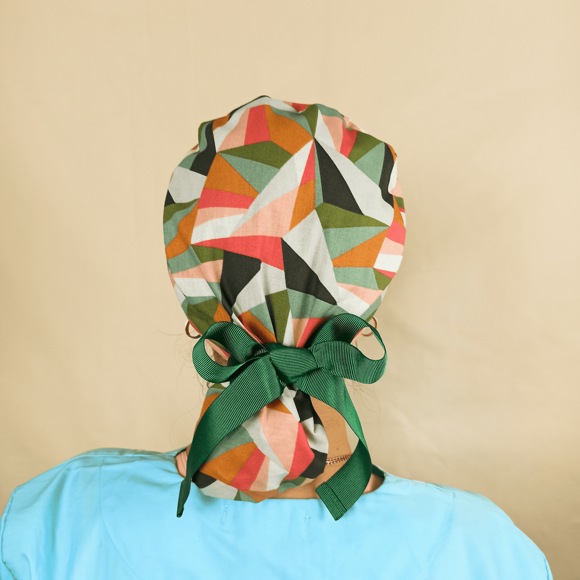 Custom Scrub Cap Abstract-Ponytail Surgical Hat For Nurse & Doctor -Satin Lined - [scrub_hat]-[scrub_cap_for_women]-[surgical_cap]