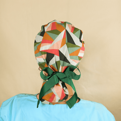 Custom Scrub Cap Abstract-Ponytail Surgical Hat For Nurse & Doctor -Satin Lined - [scrub_hat]-[scrub_cap_for_women]-[surgical_cap]