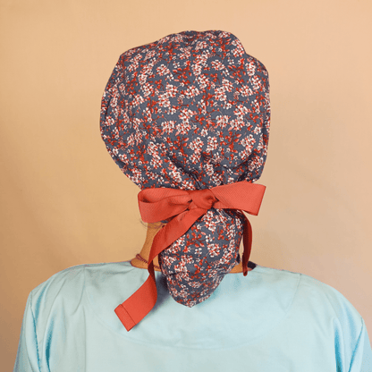 Almond Flower Ponytail Scrub Cap - Surgical Cap for Women - Ideal for Doctors and Nurses - [scrub_hat]-[scrub_cap_for_women]-[surgical_cap]