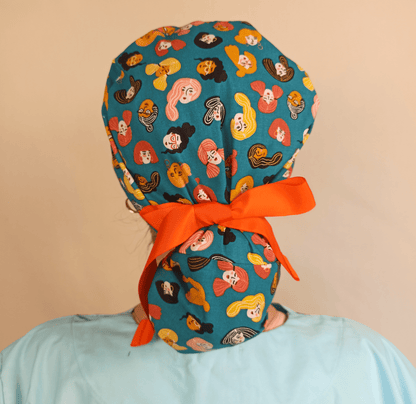 Gynaicologist Scrub Cap Womans Faces - Satin Lined -Embroidery Personalization option - [scrub_hat]-[scrub_cap_for_women]-[surgical_cap]