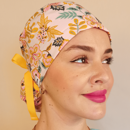 personalized scrub cap, floral scrub hat, surgical technologist cap, custom name scrub hat, ponytail scrub cap, nurse headwear, medical scrub hat, embroidered scrub cap, satin lined scrub hat, mask button cap, doctor scrub cap, gift for nurse, healthcare headwear