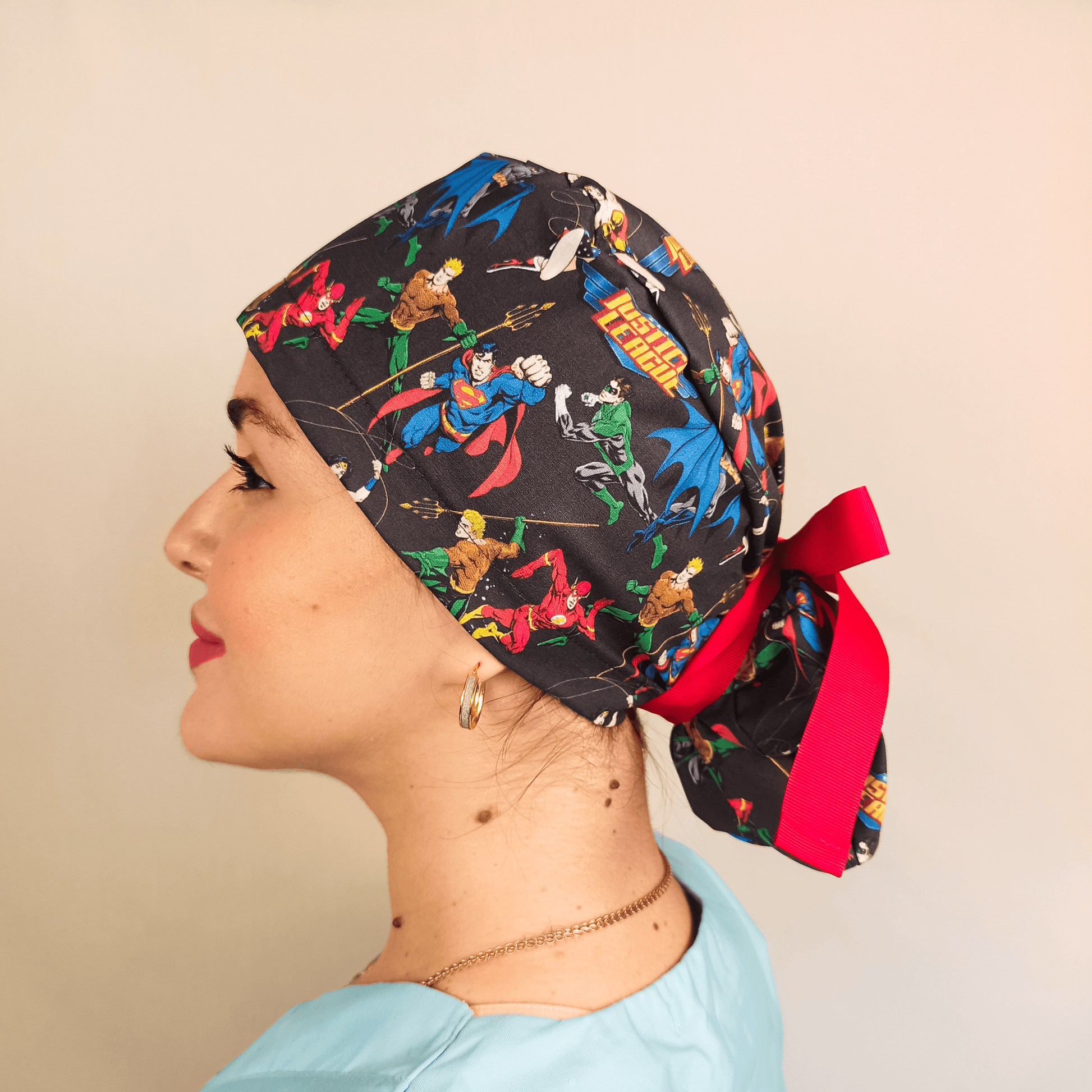 Avengers Surgical Cap - Ponytail Scrub Cap for Superhero Fans - [scrub_hat]-[scrub_cap_for_women]-[surgical_cap]