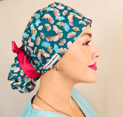 Ponytail Scrub Caps For Women - Floral Scrub Cap For Nurse - [scrub_hat]-[scrub_cap_for_women]-[surgical_cap]