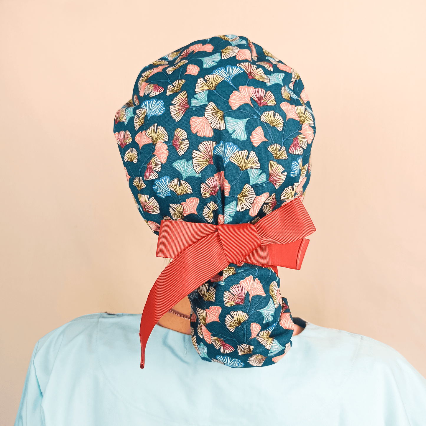 Ponytail Scrub Caps For Women - Floral Scrub Cap For Nurse - [scrub_hat]-[scrub_cap_for_women]-[surgical_cap]