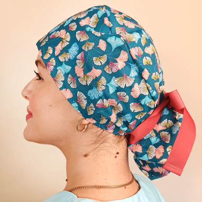Ponytail Scrub Caps For Women - Floral Scrub Cap For Nurse - [scrub_hat]-[scrub_cap_for_women]-[surgical_cap]