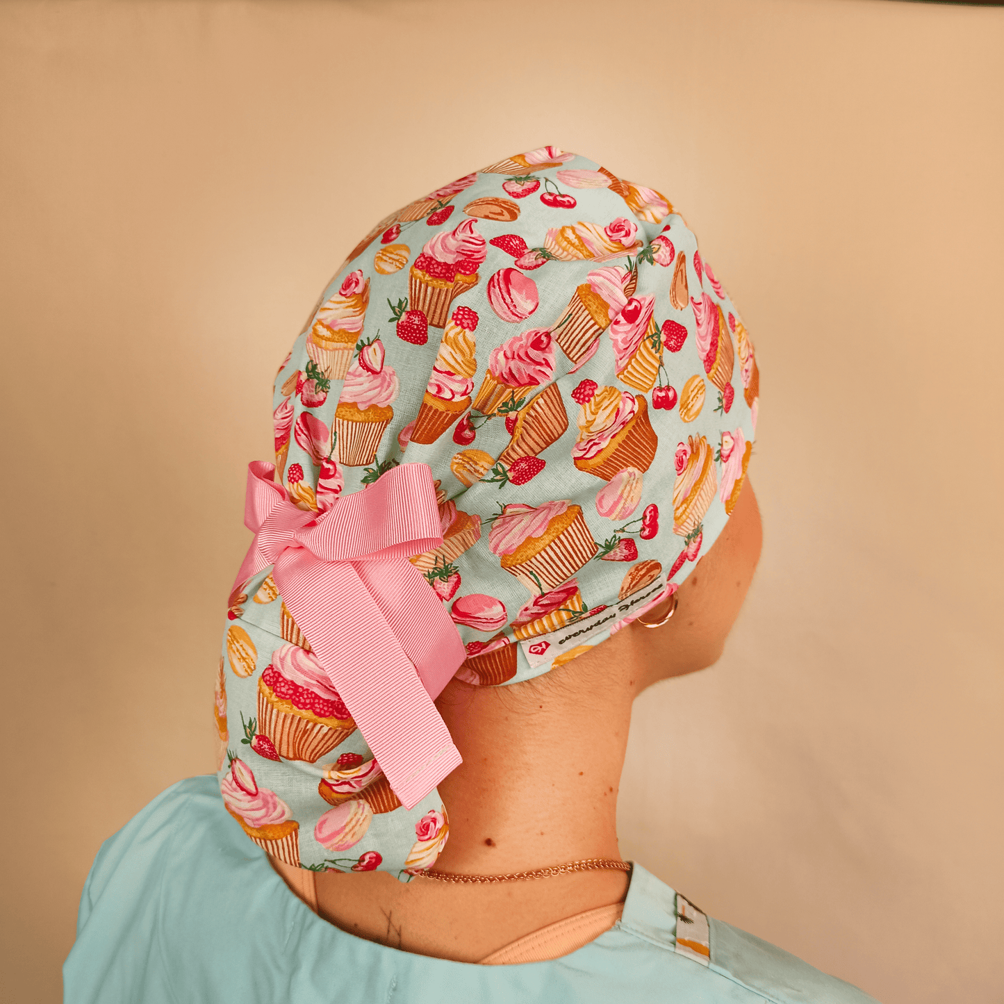 Cupcakes Ponytail Scrub Cap - Surgical Cap for Women - [scrub_hat]-[scrub_cap_for_women]-[surgical_cap]