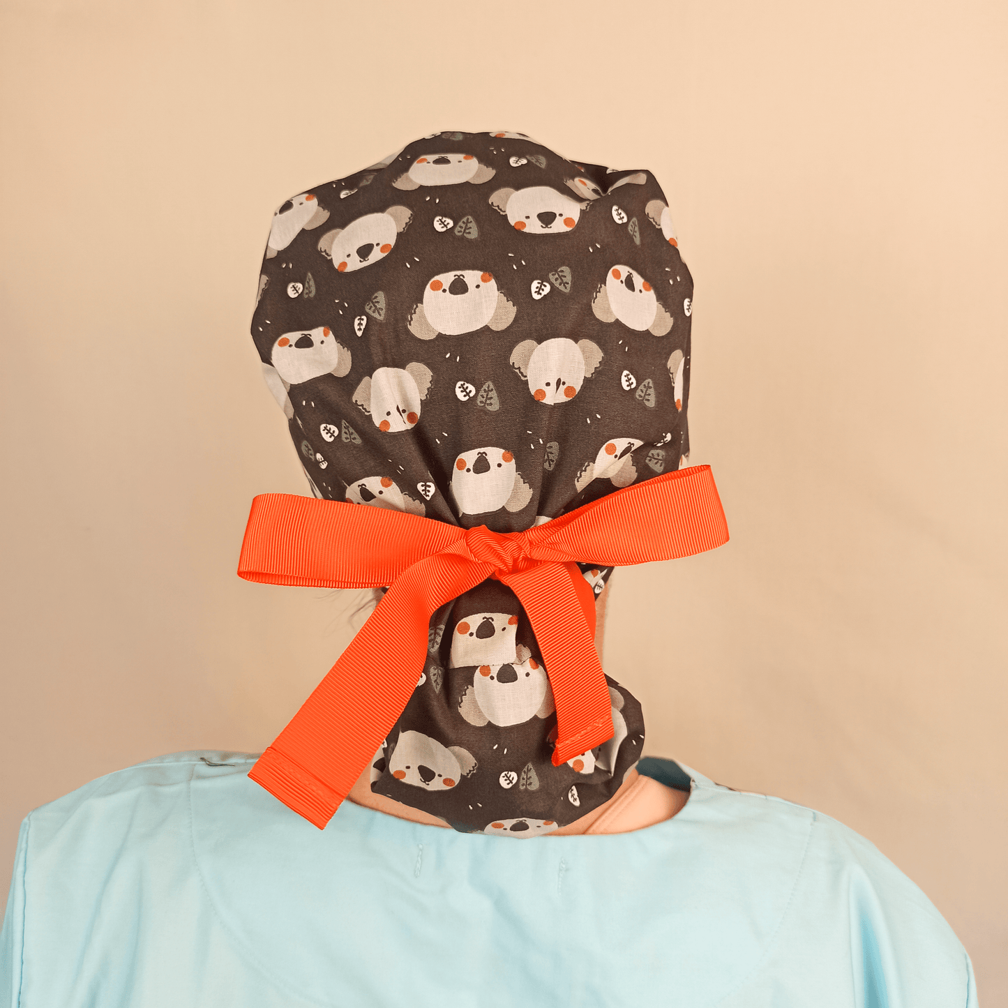 Koala Ponytail Scrub Cap - Optional Satin Lining - [scrub_hat]-[scrub_cap_for_women]-[surgical_cap]