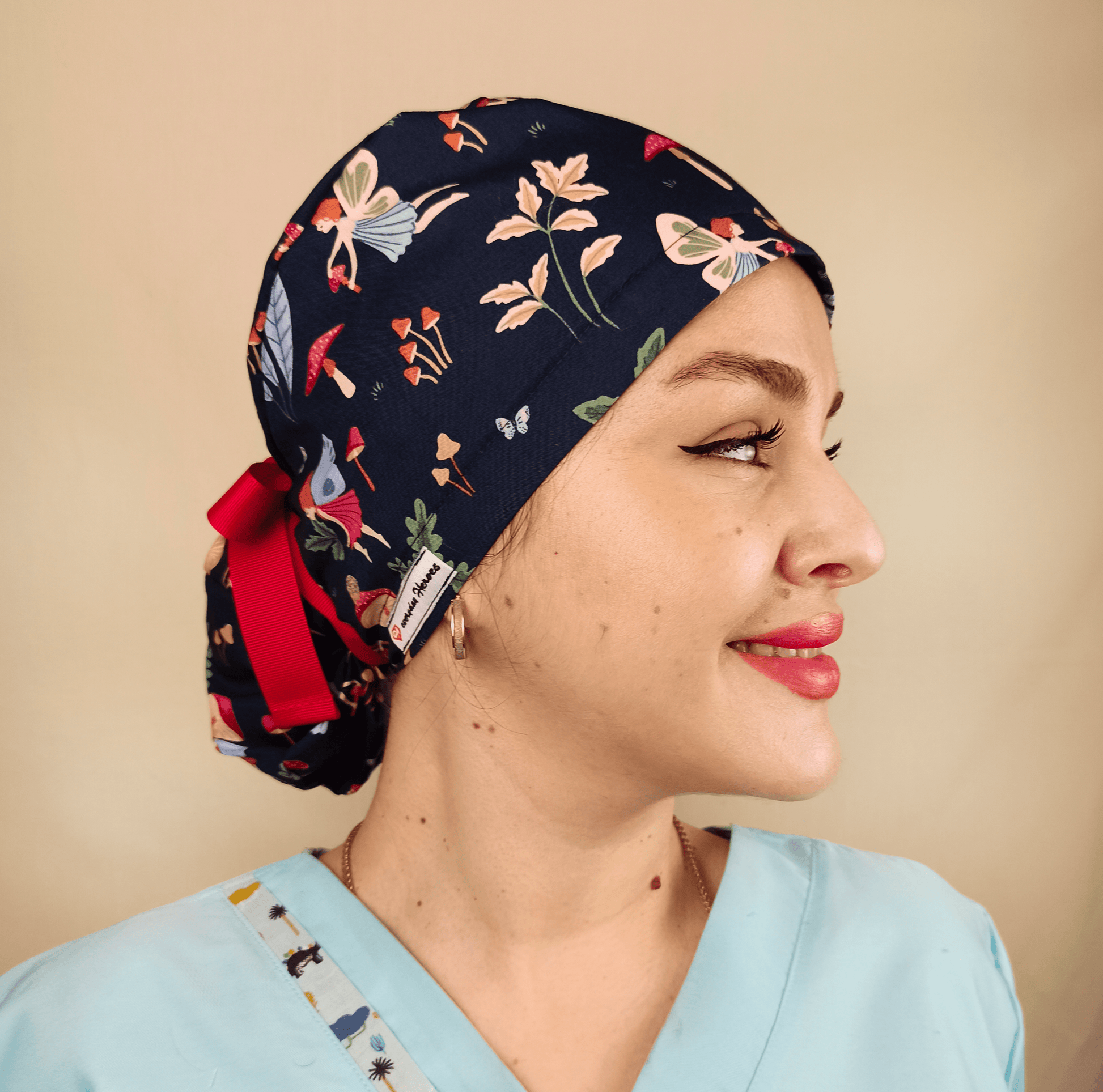 Fairytale in Mushroom Scrub Caps For Women,Ponytail Hat. - [scrub_hat]-[scrub_cap_for_women]-[surgical_cap]