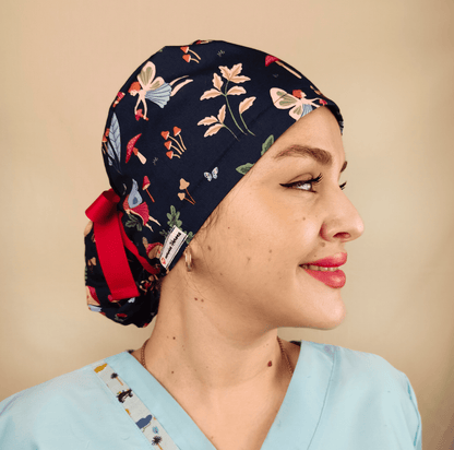 Fairytale in Mushroom Scrub Caps For Women,Ponytail Hat. - [scrub_hat]-[scrub_cap_for_women]-[surgical_cap]