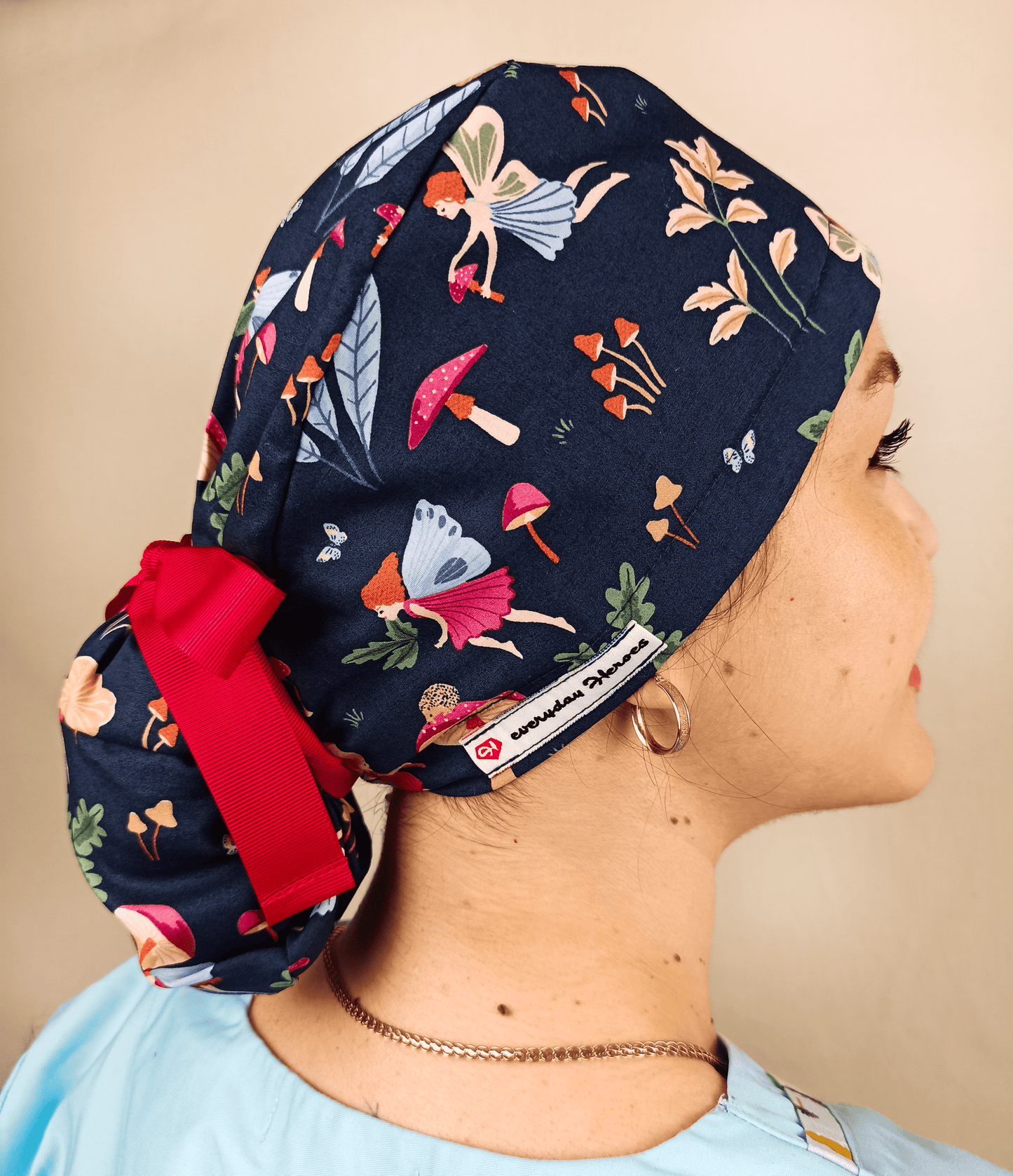 Fairytale in Mushroom Scrub Caps For Women,Ponytail Hat. - [scrub_hat]-[scrub_cap_for_women]-[surgical_cap]