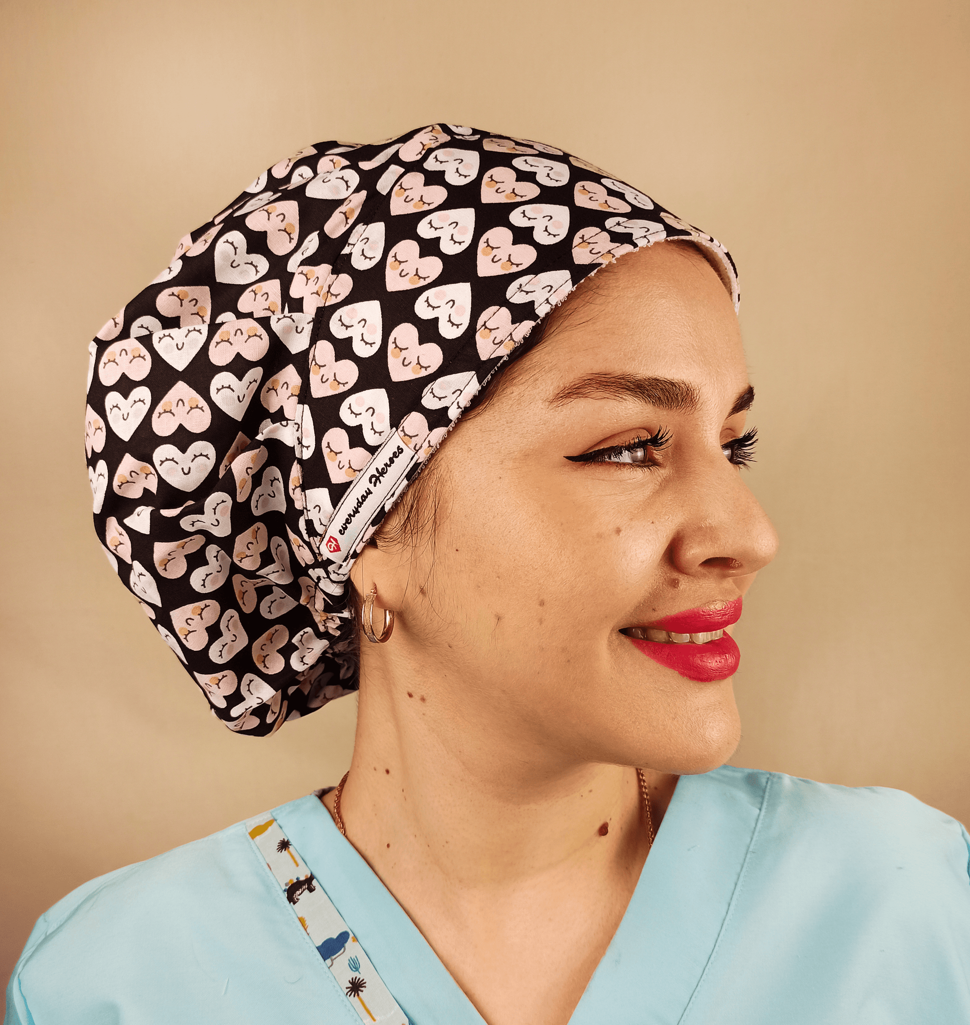 Hearts Scrub Hat Bouffant,Scrub Caps For Women - [scrub_hat]-[scrub_cap_for_women]-[surgical_cap]