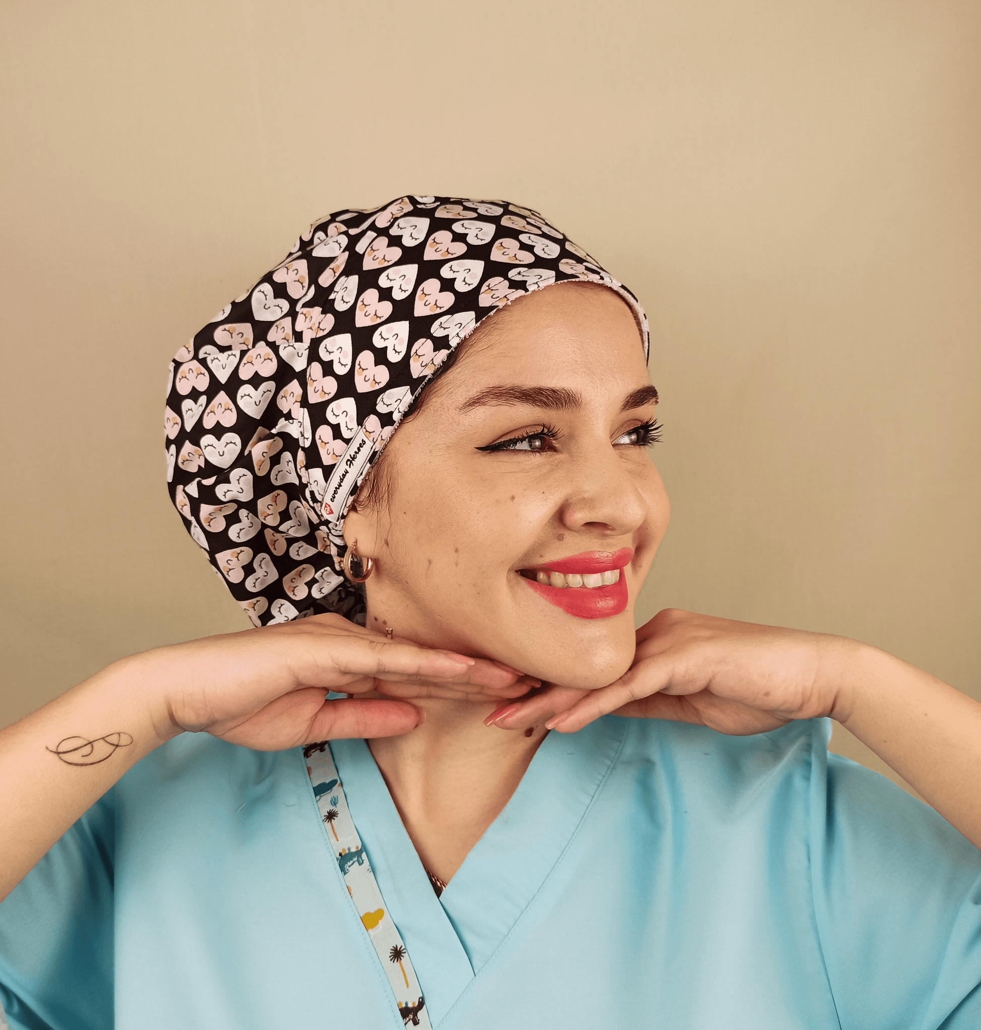 Hearts Scrub Hat Bouffant,Scrub Caps For Women - [scrub_hat]-[scrub_cap_for_women]-[surgical_cap]