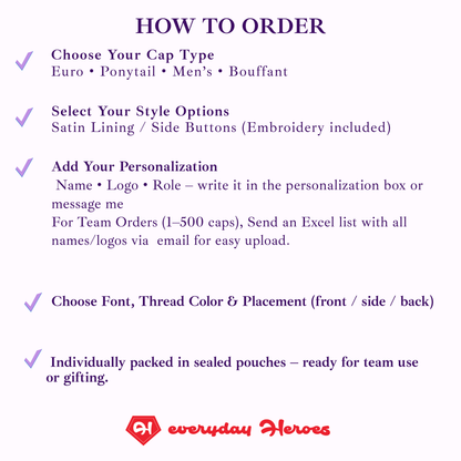 Hospital Gifts Custom Doctor Embroidered Scrub Cap Personalized Name Logo