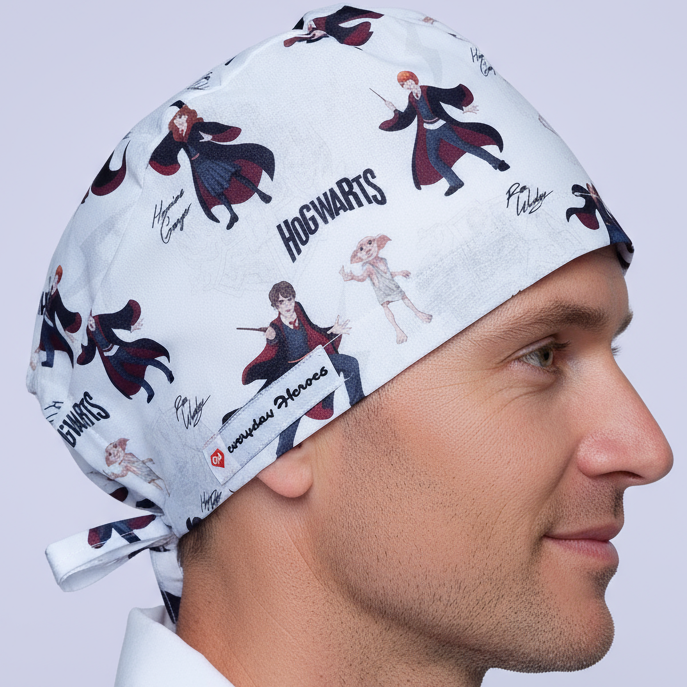 Male doctor profile - Potter scrub cap - hyperrealistic skin with pores - 3000x3000px