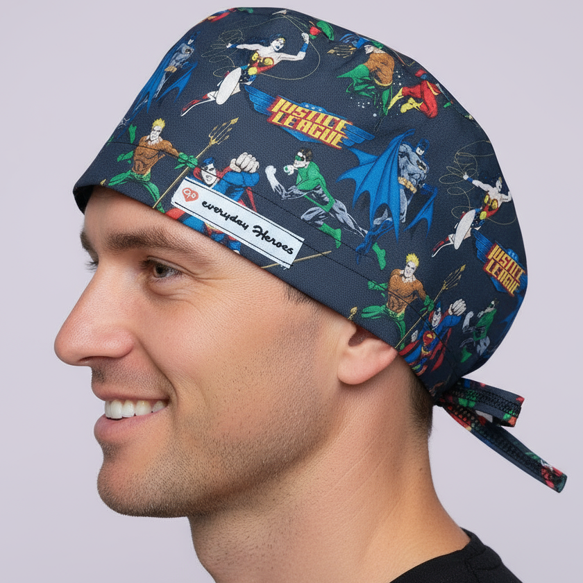 Male doctor profile - Superheroes scrub cap - realistic skin with visible pores - 3000x3000px