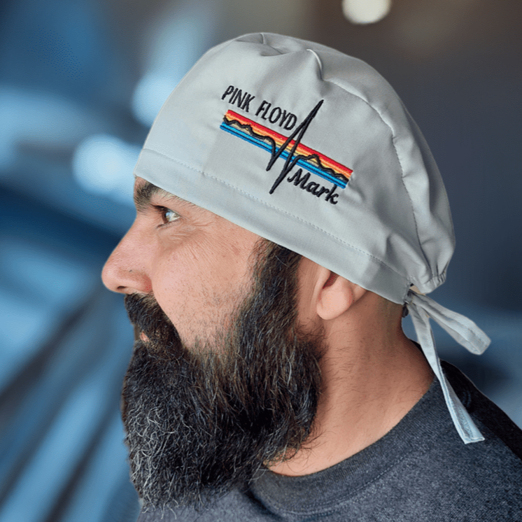 Scrub Cap Men's Pink Floyd Surgical Cap Custom Nickname Personalization Gift For Doctors Hats Dental Hair Cover Fun Satin Lined Cap Buttons