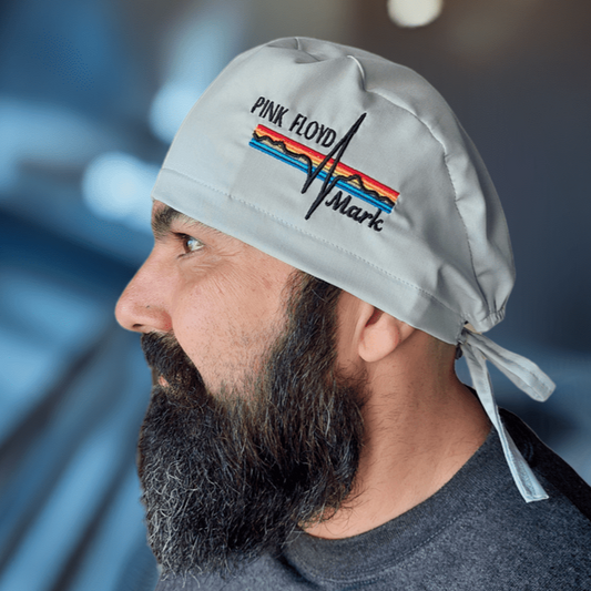 Scrub Cap Men's Pink Floyd Surgical Cap Custom Nickname Personalization Gift For Doctors Hats Dental Hair Cover Fun Satin Lined Cap Buttons