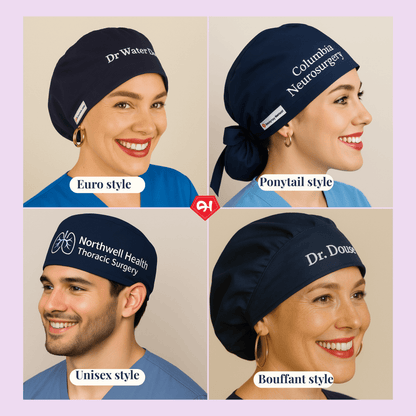 Professional Custom Scrub Caps for Your Team Personalized with Logo, Names & Specialties — Fast & Easy Ordering - [scrub_hat]-[scrub_cap_for_women]-[surgical_cap]