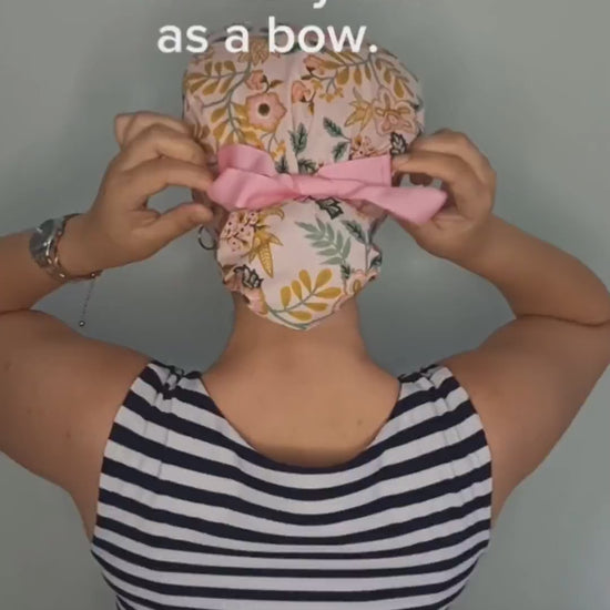 how to wear a ponytail scrub cap for women