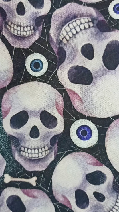 Scary Skull Scrub Cap- Surgical Caps- Satin Lined