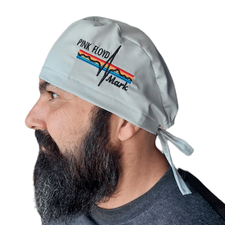 Scrub Cap Men's Pink Floyd Surgical Cap Custom Nickname Personalization Gift For Doctors Hats Dental Hair Cover Fun Satin Lined Cap Buttons
