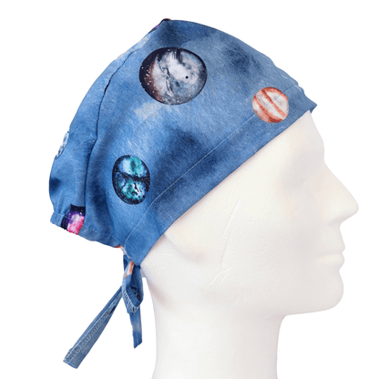 Scrub Caps Mens Planets Venus Moon Mars Jupiter Mercury.